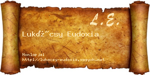 Lukácsy Eudoxia névjegykártya